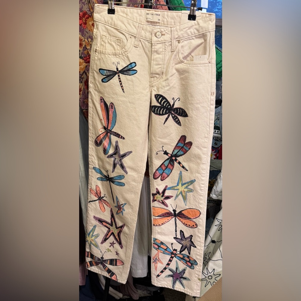 NWT Free People We The Free Tennessee Low-Rise Illusions Jeans - dragonfly - 25 - Picture 7 of 11